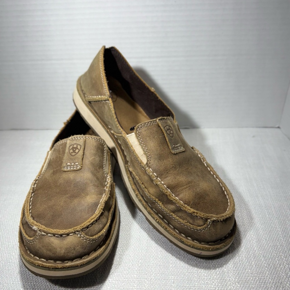 Ariat Women's Brown Leather Cruiser Casual Slip On Shoe Bomber-Size 8.5